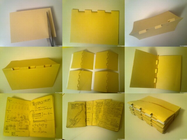 Fotos del paso a paso de armado de Libreta Artesanal en tamaño A7 usando una hoja A4 libretA7.jpg